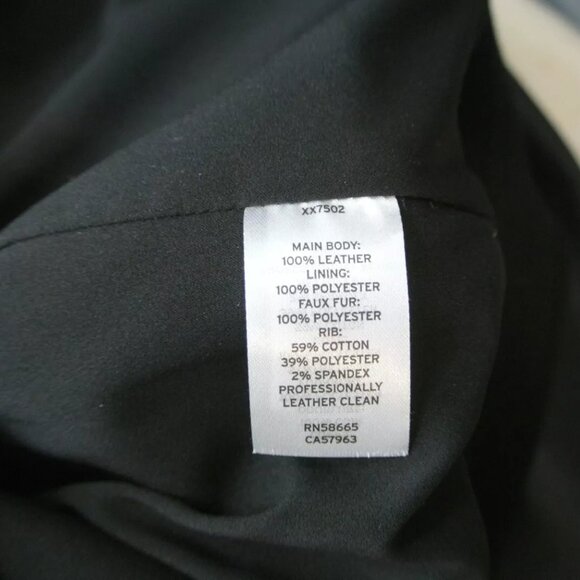 NEW Treasure & Bond Leather Bomber Jacket with Faux Shearling Collar Size S#2060 - Picture 7 of 7